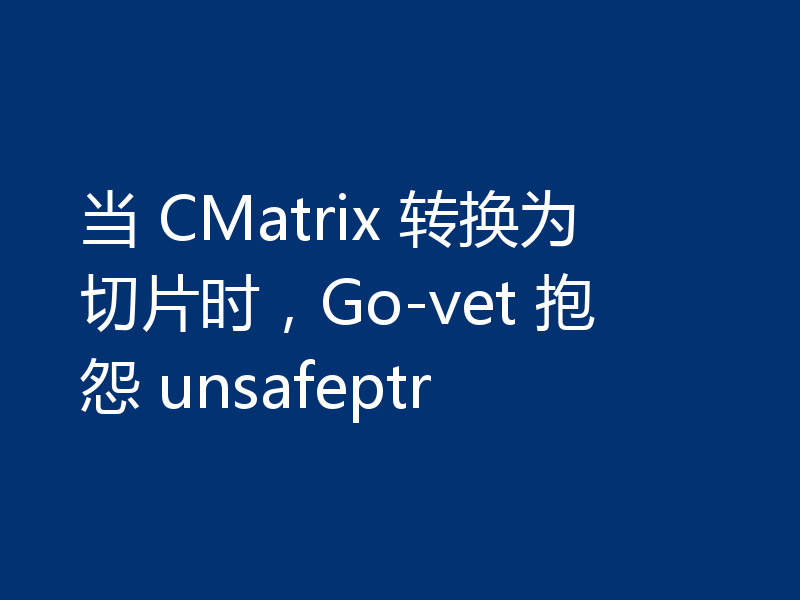 当 CMatrix 转换为切片时,Go-vet 抱怨 unsafeptr