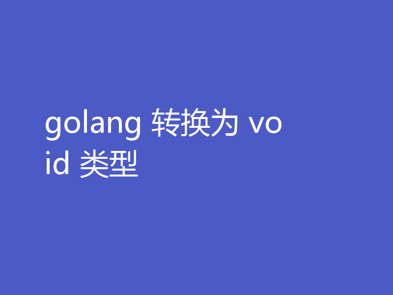 golang 转换为 void 类型