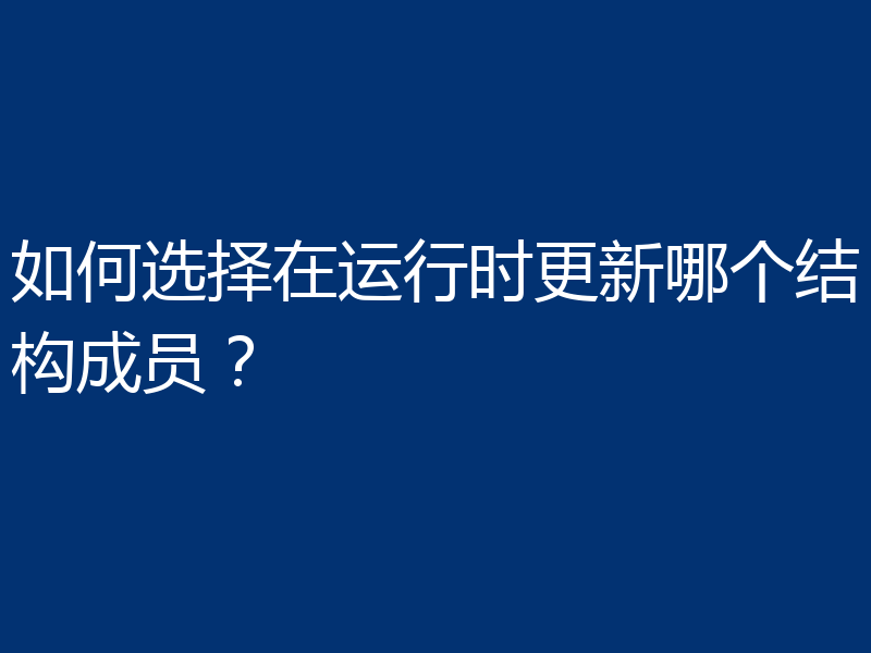 如何选择在运行时更新哪个结构成员?