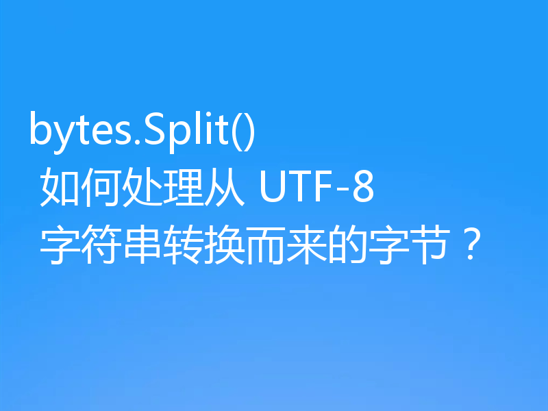 bytes.Split() 如何处理从 UTF-8 字符串转换而来的字节?