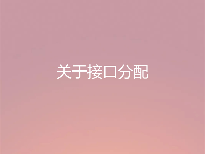 关于接口分配