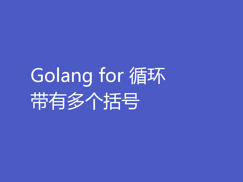 Golang for 循环带有多个括号