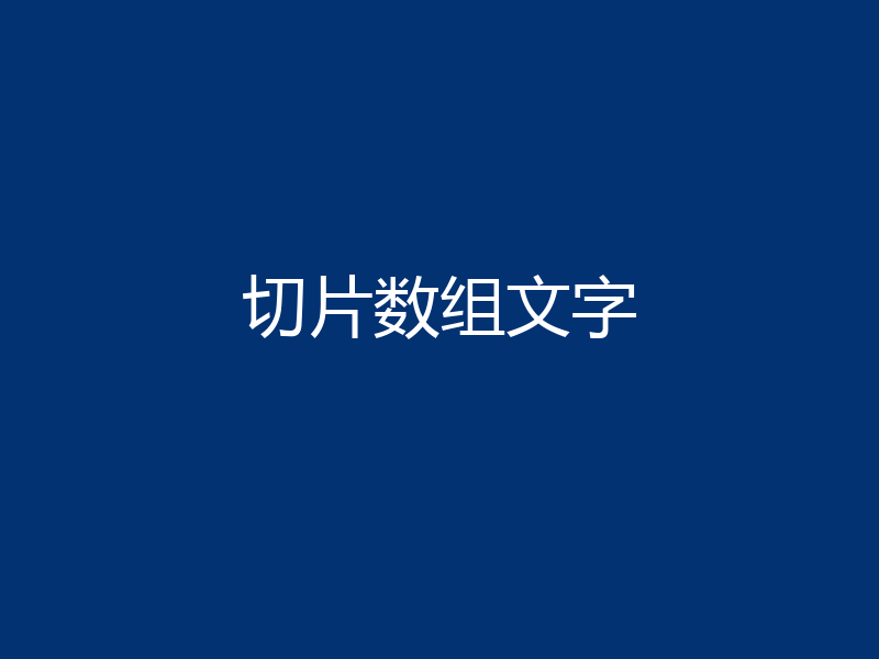 切片数组文字