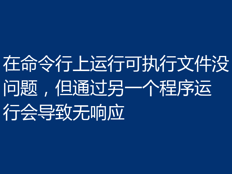 在命令行上运行可执行文件没问题,但通过另一个程序运行会导致无响应