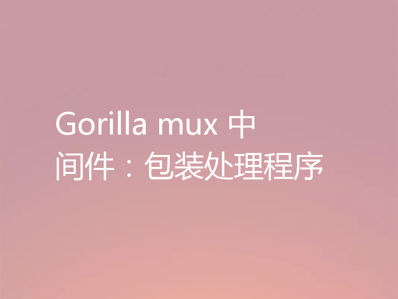 Gorilla mux 中间件:包装处理程序