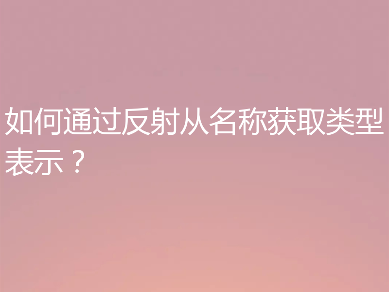 如何通过反射从名称获取类型表示?