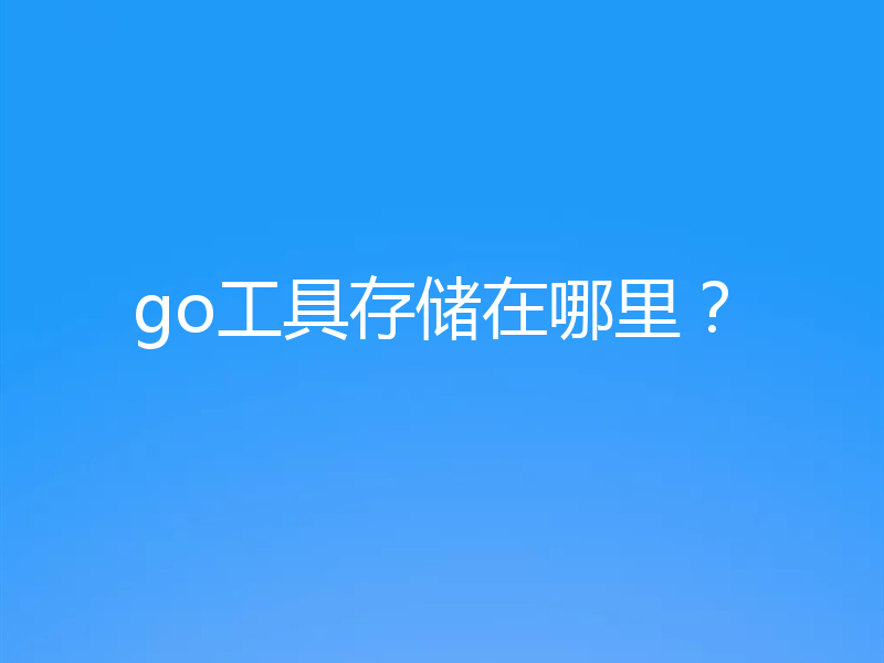 go工具存储在哪里?