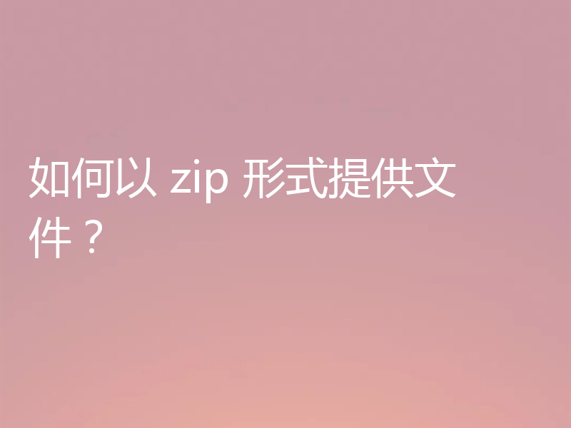 如何以 zip 形式提供文件?