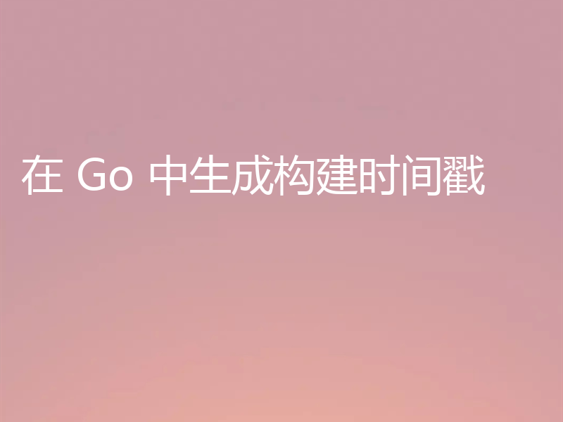 在 Go 中生成构建时间戳