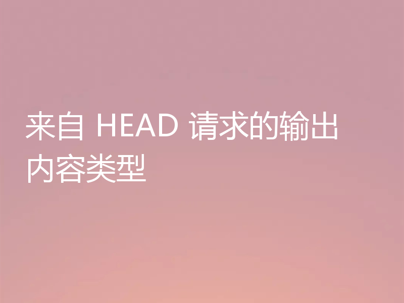 来自 HEAD 请求的输出内容类型