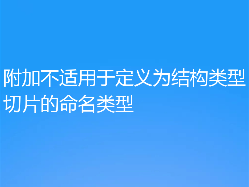 附加不适用于定义为结构类型切片的命名类型