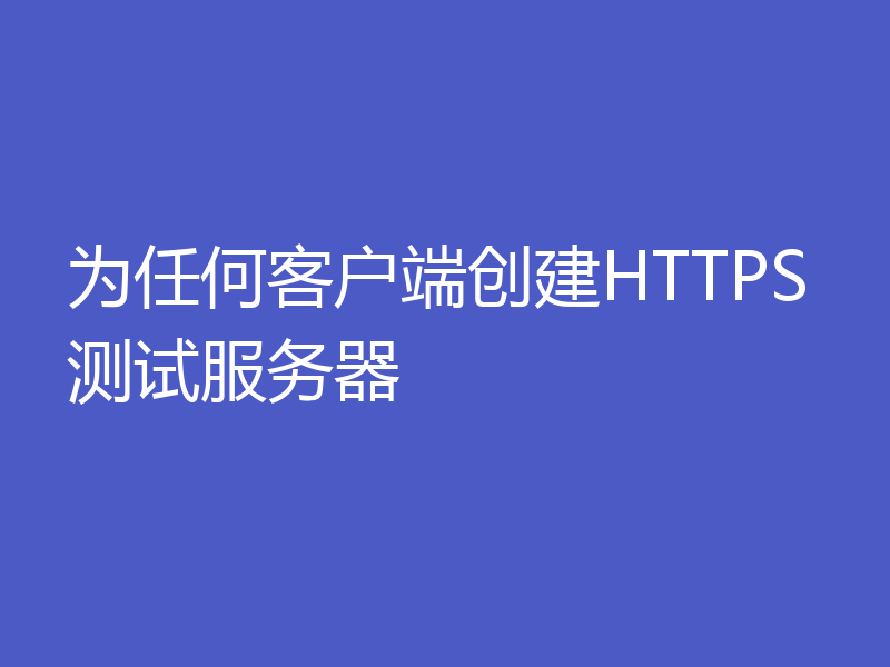 为任何客户端创建HTTPS测试服务器