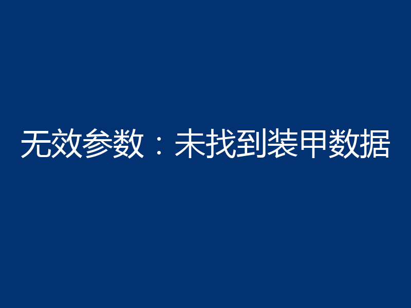 无效参数:未找到装甲数据