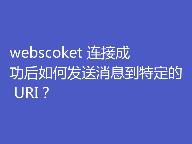 webscoket 连接成功后如何发送消息到特定的 URI?