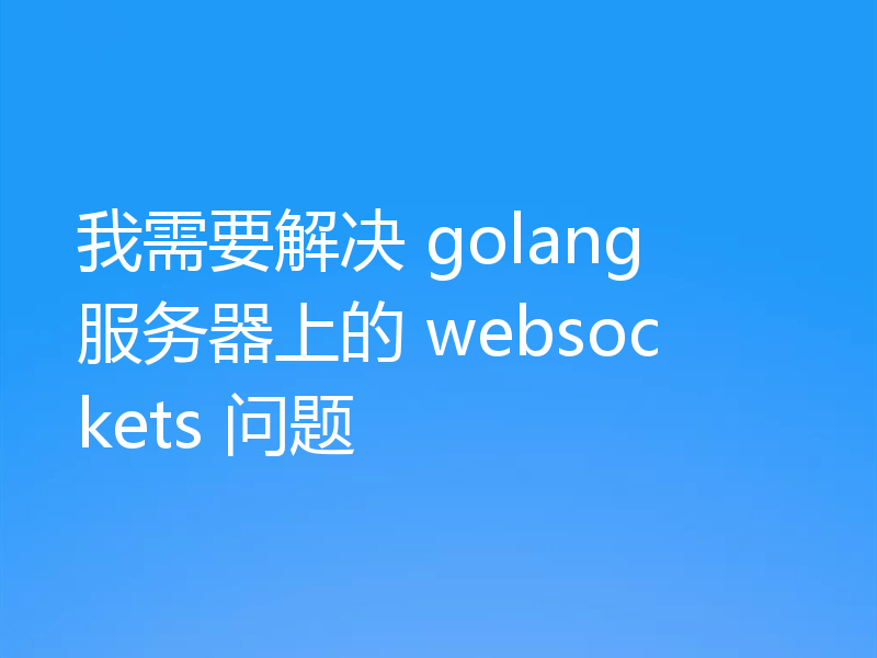 我需要解决 golang 服务器上的 websockets 问题