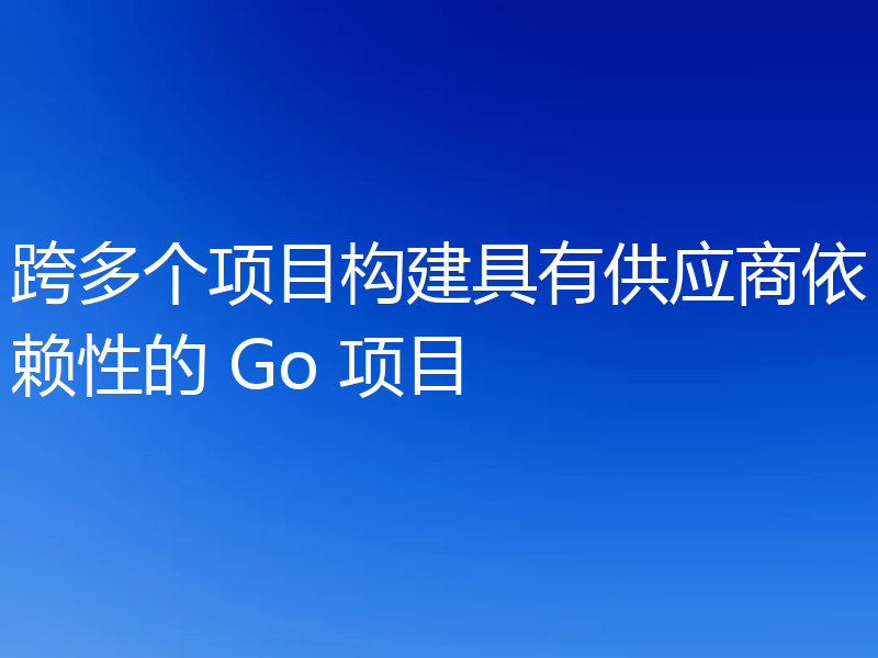 跨多个项目构建具有供应商依赖性的 Go 项目