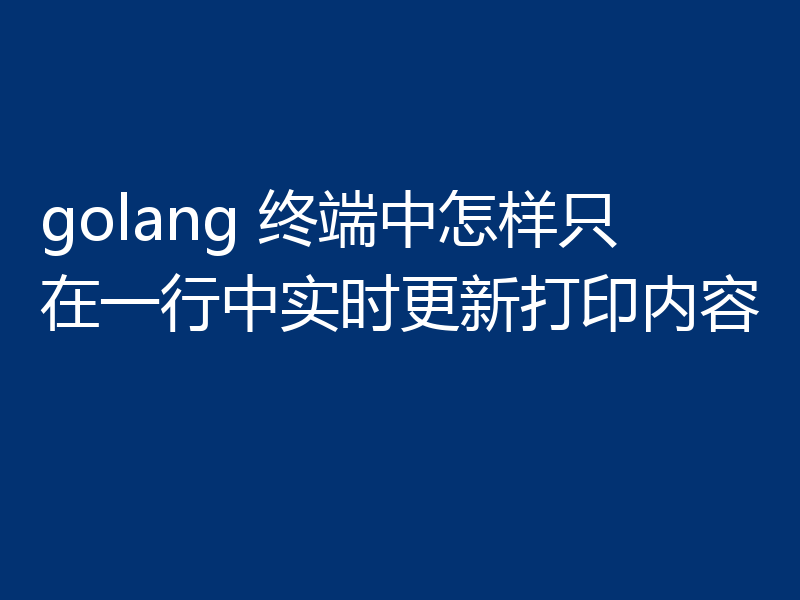 golang 终端中怎样只在一行中实时更新打印内容