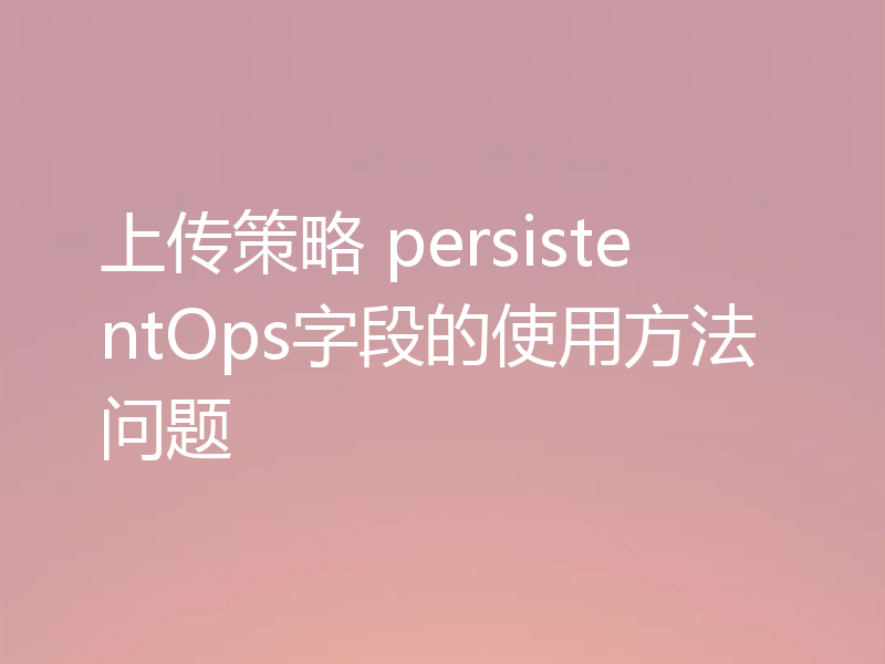 上传策略 persistentOps字段的使用方法问题