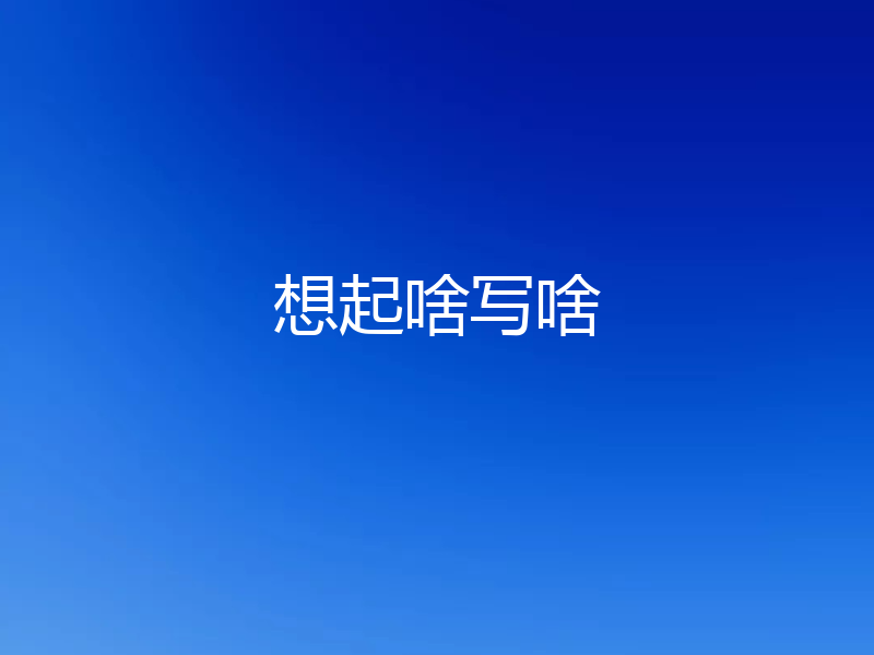 想起啥写啥