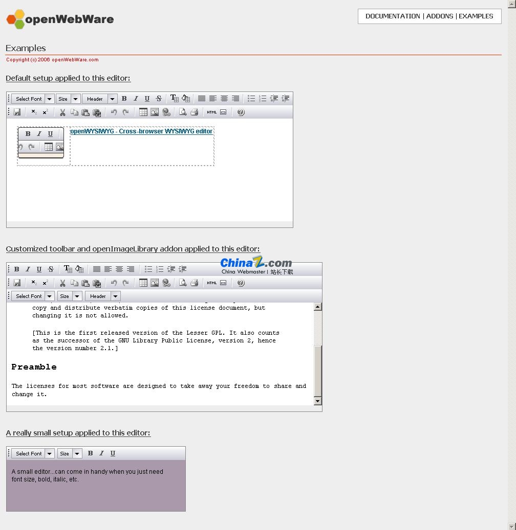 openWYSIWYG(html编辑器)