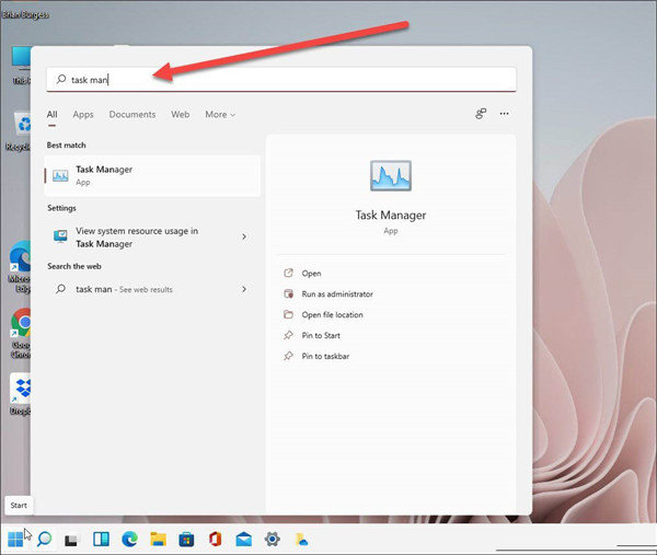 Win11任务管理器怎么打开?Widows11任务管理器打开方法截图