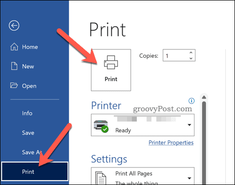 Word-Print-Option