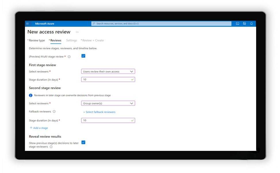 微软通过 Azure AD 访问审查发布多阶段审查的公共预览版