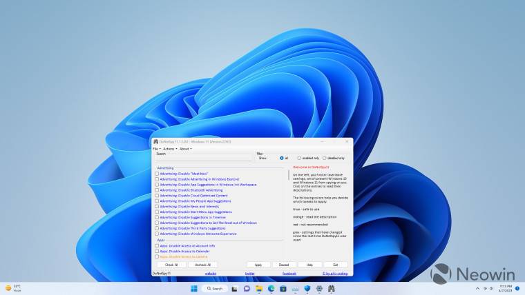 DoNotSpy11 来到 Windows 11 22H2 Moment 2,Windows 10 22H2