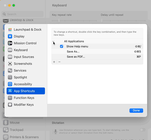 如何在 MacOS Ventura 中查看键盘快捷键
