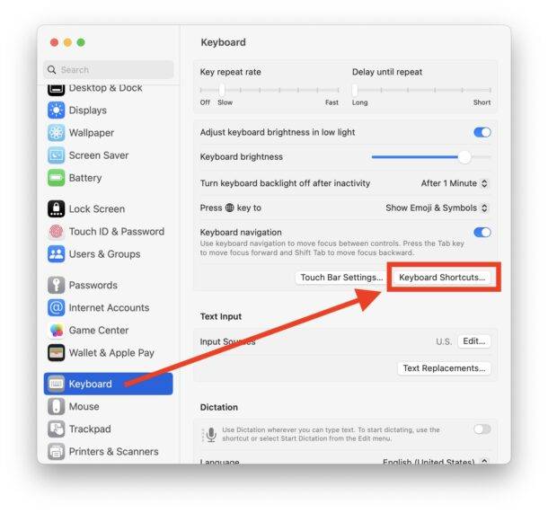 如何在 MacOS Ventura 中查看键盘快捷键