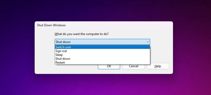 Shut-down-dialog