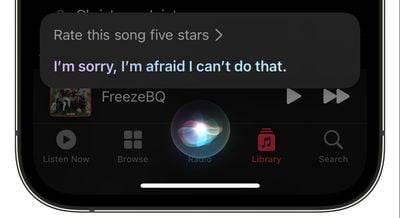 在 iOS 15 及更高版本中，Siri 不再能够根据请求对 Apple Music 歌曲进行评分