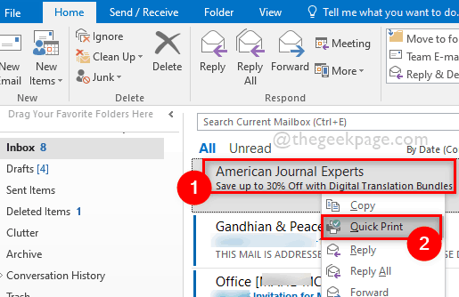 如何从 Outlook 或 Outlook.com 打印电子邮件