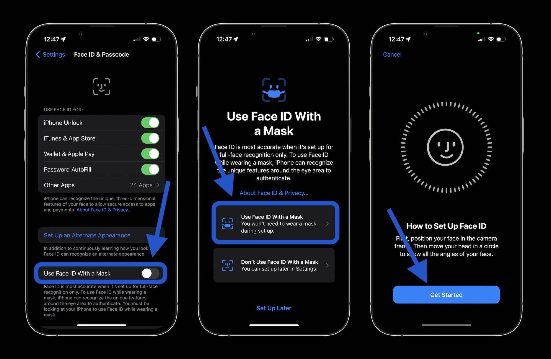 动手操作:这是在 iOS 15.4 测试版中使用带面具的 iPhone 面容 ID 的方法
