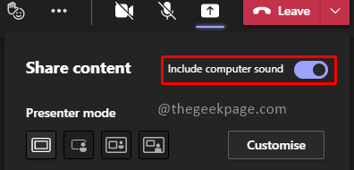 如何在 Microsoft Teams 上共享屏幕时包含系统声音