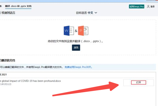 DeepL翻译器如何翻译英文文档