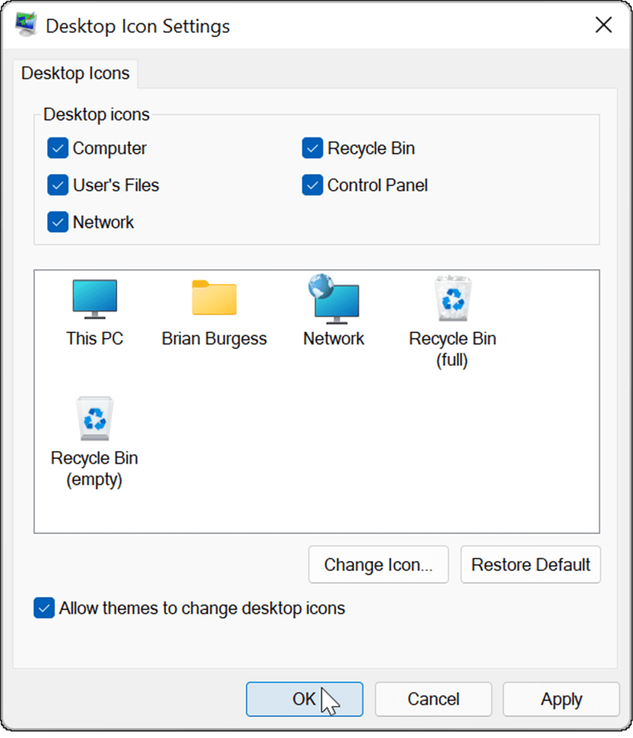 如何在 Windows 11 上显示旧版桌面图标