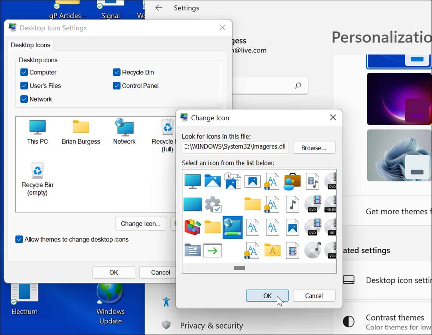 如何在 Windows 11 上显示旧版桌面图标