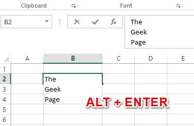 如何在 Microsoft Excel 的单元格中添加新行