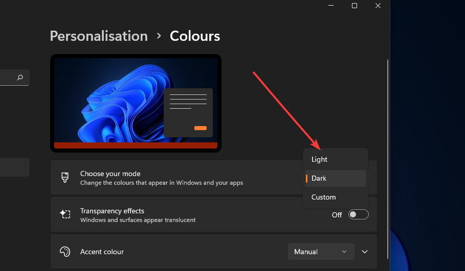 choose-your-mode-drop-down-menu