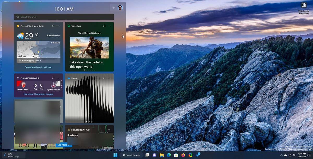 Windows 11 Insider Preview Build 25174 引入了 Game Pass 小部件
