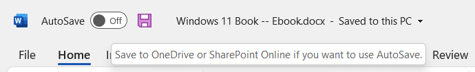 Office 2019 和 2021 中的自动保存、自动恢复和手动保存说明