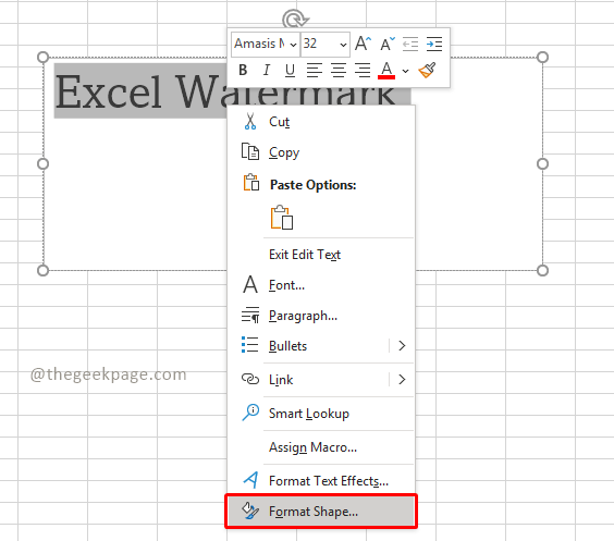 如何在 Microsoft Excel 中插入水印