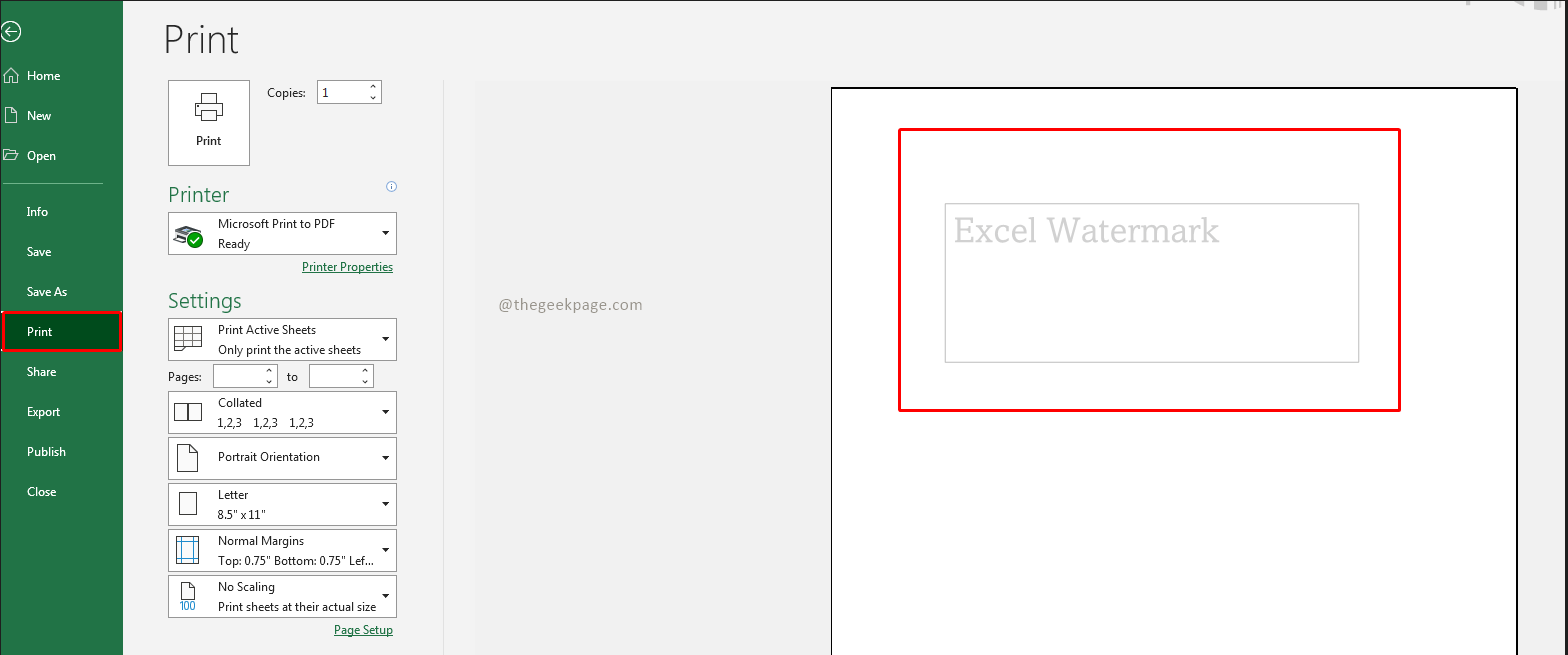 如何在 Microsoft Excel 中插入水印