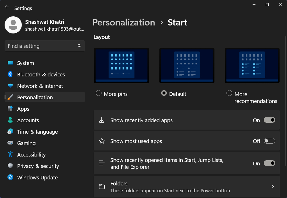 如何更改 Windows 11 中的开始菜单布局