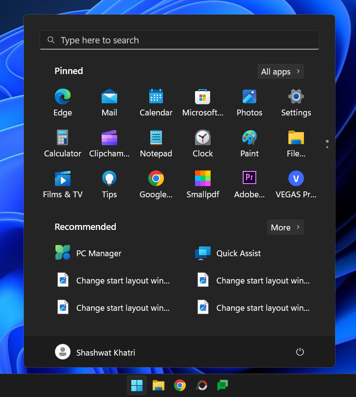 如何更改 Windows 11 中的开始菜单布局
