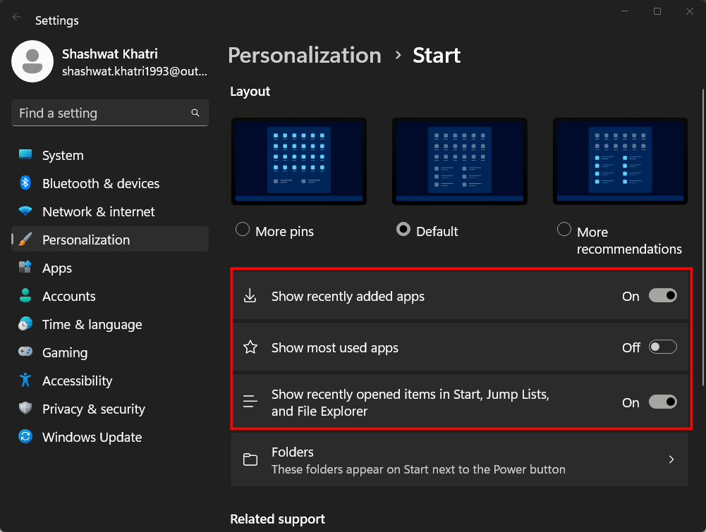 如何更改 Windows 11 中的开始菜单布局