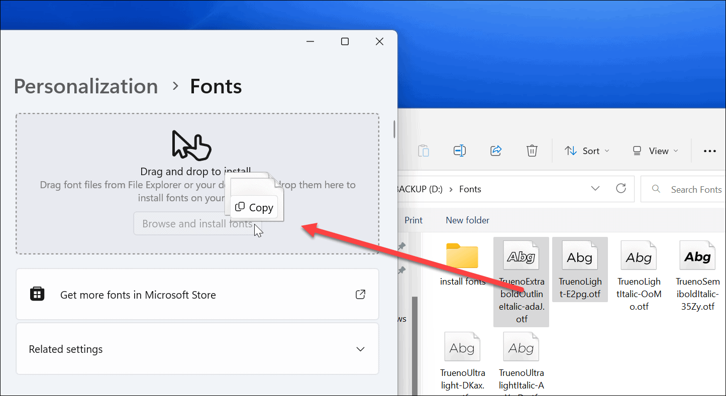 Drag-n-Drop-fonts