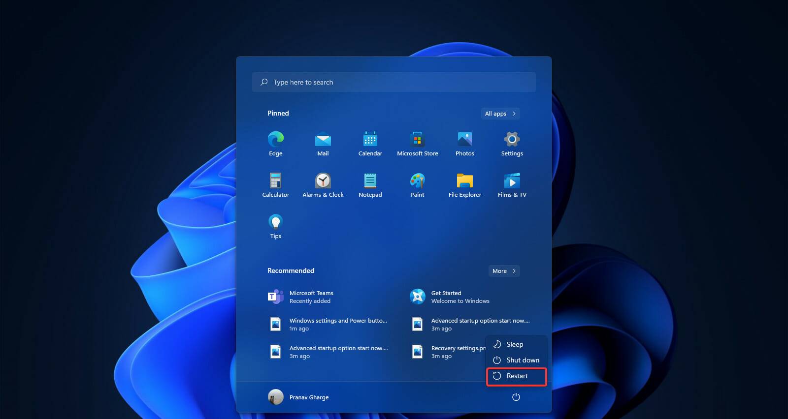 Windows-Restart-options