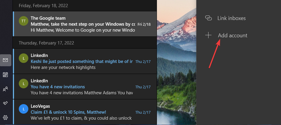 Add-Account-option